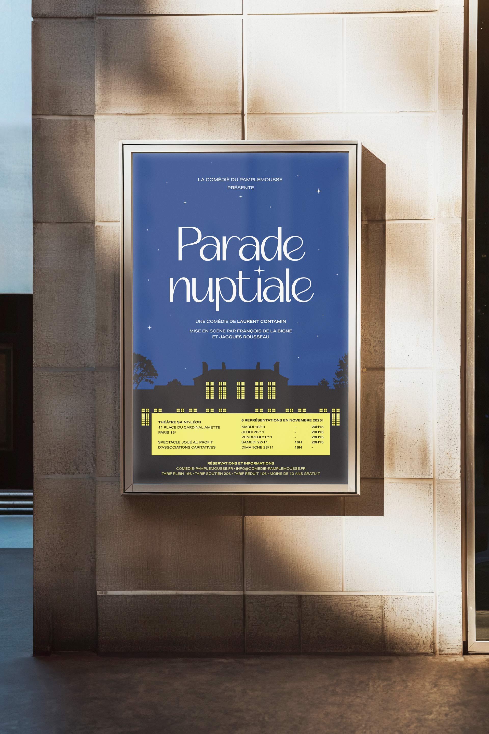 Affiche spectacle "Parade nuptiale" - La Comédie du Pamplemousse